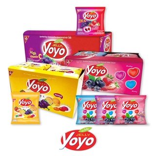 Yoyo Fruity 18gYOYOLoveberry 18gYOYO Mini 20gโยโยเลิฟเบอร์รี่ 18กรัม โยโยมินิ 20กรัม 1กล่องมี12ซอง