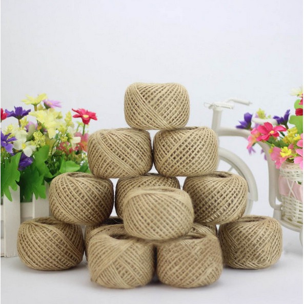 1 ม้วน 40M สีน้ําตาลธรรมชาติ Jute เชือกปอ Twine String สายไฟ Shank Craft ทํา DIY แท็กตกแต่ง