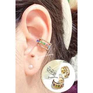 earcuffต่างหูแบบเกี่ยวเพชรวิบวับ