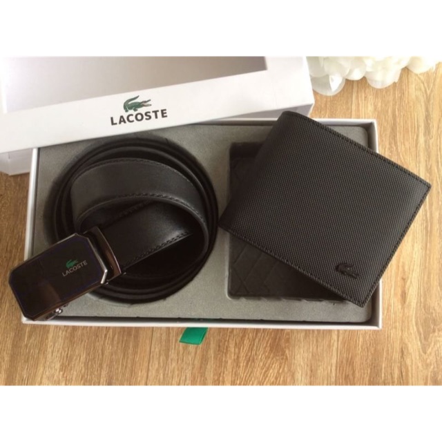 กระเป๋าสตางค์+เข็มขัด LACOSTE CLASSIC PETIT PIQUE  Belt & Wallet Set !!!