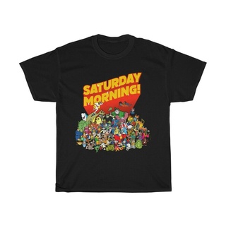 เสื้อยืดผ้าฝ้ายพิมพ์ลายขายดี เสื้อยืด พิมพ์ลายการ์ตูน Saturday Morning Unseix สไตล์เกาหลี