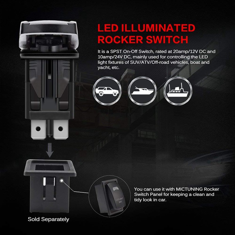 Keep It Clean Illuminated Rocker Switch 2 Red