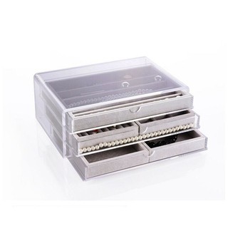 กล่องอะคริลิค Acrylic Box แบบ 3 ลิ้นชัก สำหรับใส่เครื่องสำอางค์หรือเครื่องประดับ กล่องอะคริลิกหรือลิ้นชักอะคริลิค