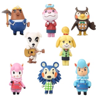 ชุดของเล่นฟิกเกอร์สัตว์ KK Slider Isabelle Topper เค้กวันเกิด 8 ชิ้น/ชุด