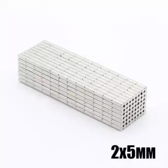 10ชิ้น แม่เหล็กนีโอไดเมียม 2*5 มม. แม่เหล็กแรงสูง 2x5mm แม่เหล็กแรงดูดสูง 2x5มิล Magnet Neodymium 2mm x 5mm