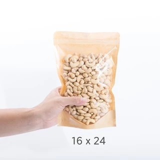 ถุงมีซิป หน้าใสหลังคราฟท์ตั้งได้ดี (50ใบ)