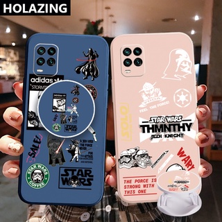 เคสโทรศัพท์มือถือ ขอบสี่เหลี่ยม ลาย Star Wars พร้อมแหวนขาตั้ง สําหรับ Realme C21Y C25Y C25S C15 C12 C11 2021 Realme 8 Pro 7 X7 Pro 5i 6i