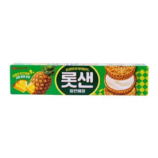 Lotte sand original 🍍105g ลอตเต้เเซน ออริจินอล ขนมปังอบกรอบสอดไส้ครีมสับปะรด