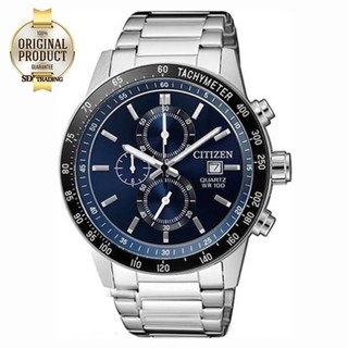 CITIZEN Chronograph Quartz Men’s Watch Stainless Strap รุ่น AN3600-59L - Silver/Blue