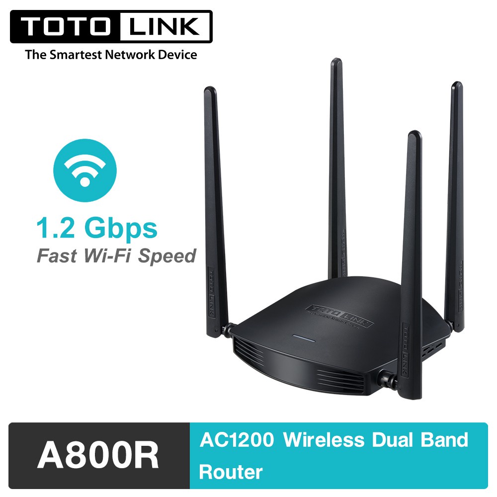 TOTOLINK รุ่น A800R Wireless AC1200 Dual Band Gigabit Router (Lifetime