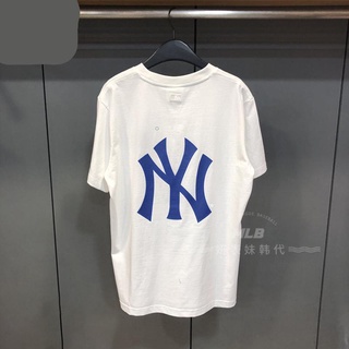 Mlb3D Printed Short Sleeves 2019 New Korean Version Baitao Sports T-shirt Ins Style Men and Women Half Sleeves