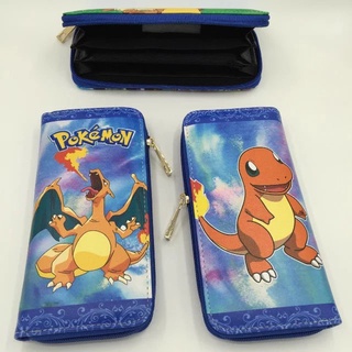กระเป๋าสตางค์ ใบยาว ลายการ์ตูน Pokemon Go Charmander Eevee สําหรับใส่เหรียญ