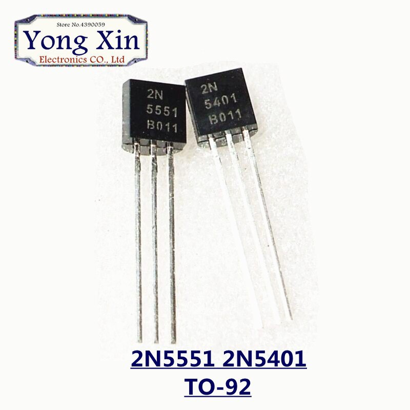 100pcs 2N5551 2N5401 5551 5401 TO-92 (50PCS * 2N5401 + 50PCS * 2N5551) Bipolar ทรานซิสเตอร์ - BJT PN