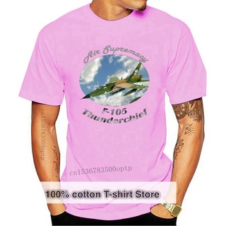 เสื้อยืดผ้าฝ้ายพรีเมี่ยม เสื้อยืด ผ้าฝ้าย ลาย F-105 Thunderchief Air Supremacy สีเข้ม สําหรับผู้ชาย