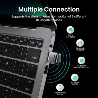 【 อัพเกรด 】UGREEN USB Bluetooth 5.4 5.3 5.0 อะแดปเตอร ์ เครื ่ องส ่ งสัญญาณ EDR Dongle สําหรับ PC Wireless Transfer สําหรับหูฟังบลูทูธ