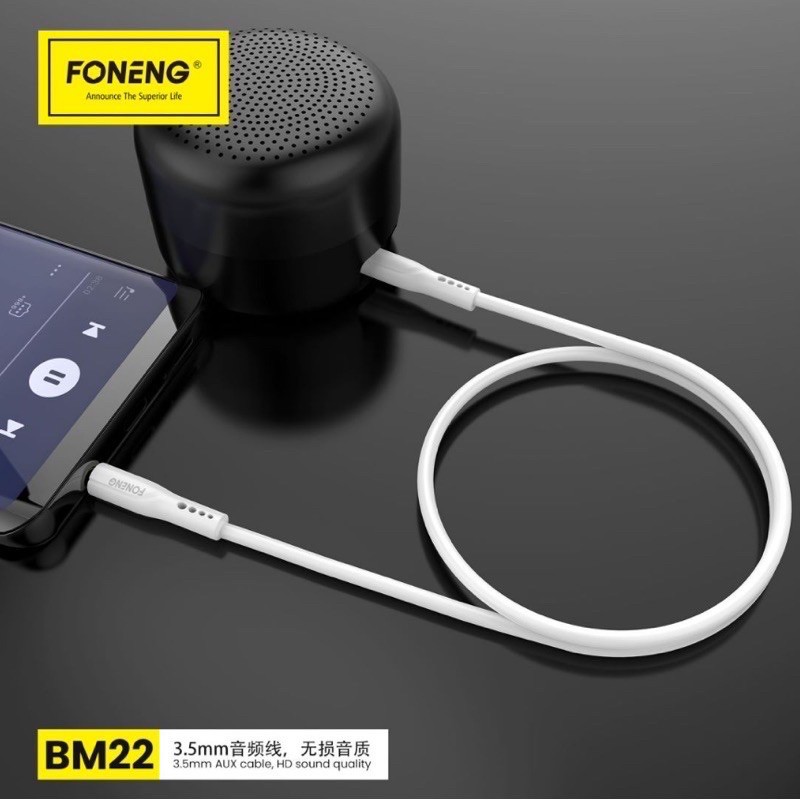 พร้อมส่งจากไทย FONENG BM22 สายAUX  3.5 มม. และ 3.5 มม