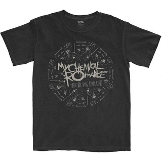 Tee leee  เสื้อยืดสีดำผู้ชาย My Chemical Romance Circle March