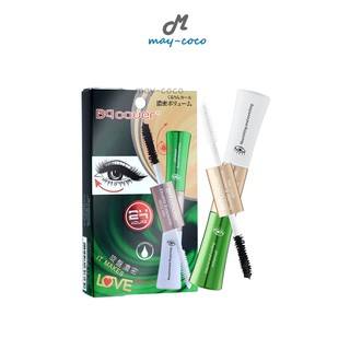 ถูก/แท้/ส่งฟรี (2 หัว) มาสคาร่าเขียว Bq Cover Double Extension Mascara ODBO ฉลากไทย มาสคาร่า ขนตายาว ขนตางอน กันน้ำ