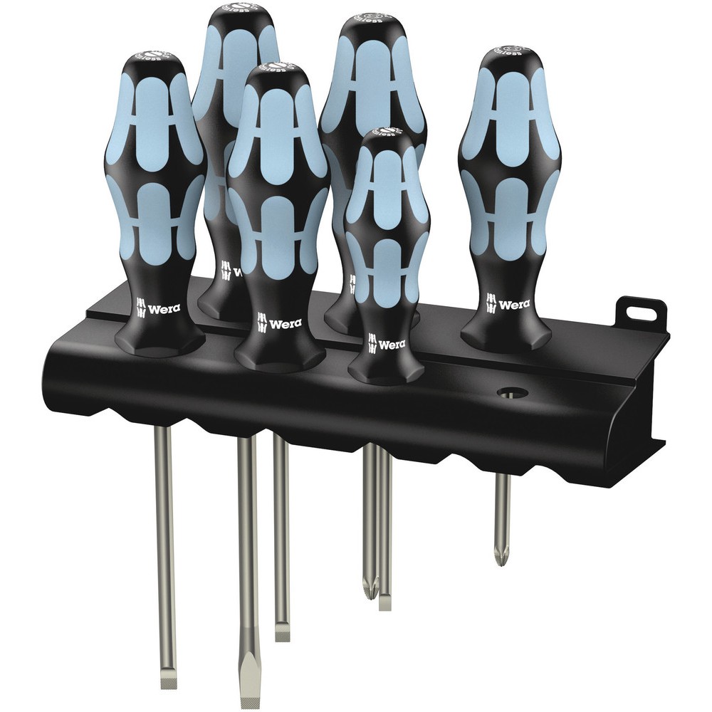 Wera ชุดไขควงสแตนเลส 6 ตัว/ชุด  Kraftform Screwdriver set, stainless and rack 3334/6