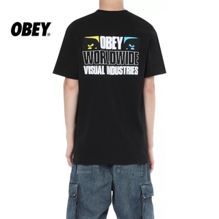 Obey เสื้อยืดแขนสั้น พิมพ์ลายโลโก้ตัวอักษร หลากสี เทรนด์ฤดูใบไม้ผลิ และฤดูร้อน สําหรับผู้ชาย