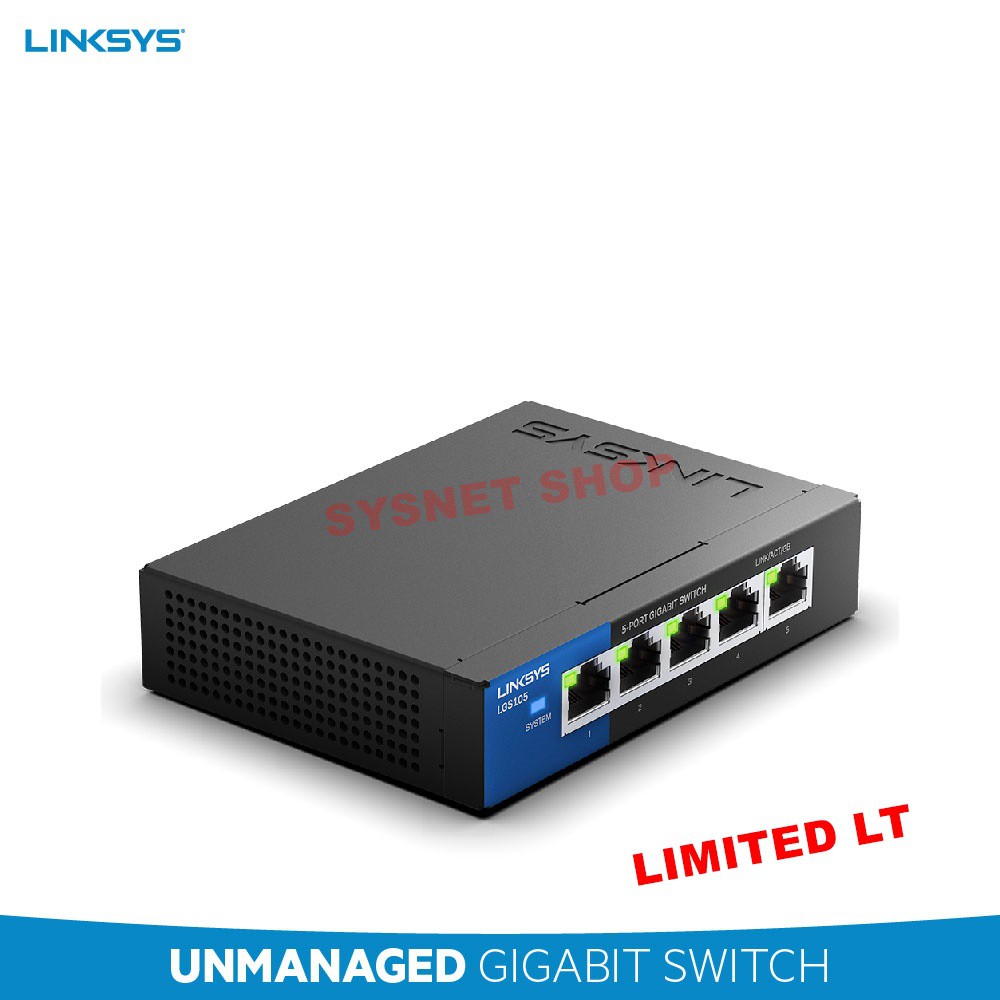 Linksys LGS105 Desktop Gigabit Switch 5 Port ความเร็ว 10/100/1000 Mbps เคสเหล็ก *ออกใบกำกับภาษีได้*