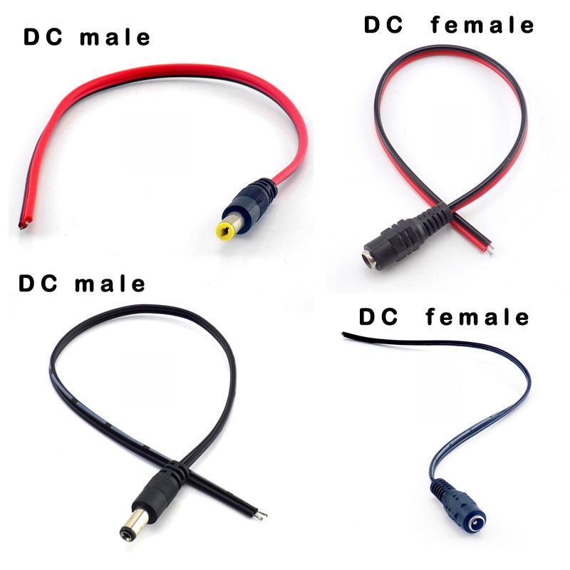 สายเคเบิลอะแดปเตอร์ 12V 5.5*2.1 มม. แจ็คพาวเวอร์ซัพพลาย DC ตัวผู้ ตัวเมีย สําหรับกล้องวงจรปิด แถบไฟ LED THK2