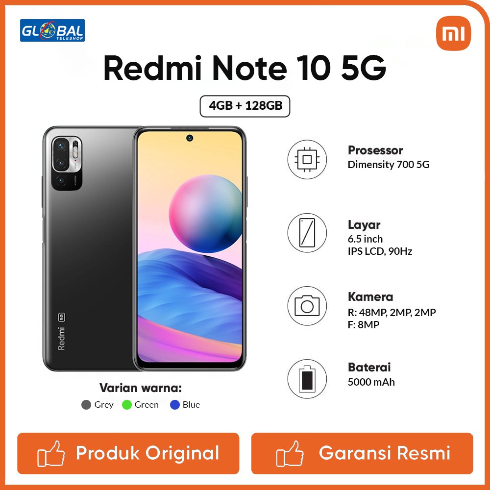Xiaomi Redmi Note 10 5G 4/128GB Smartphone Garansi