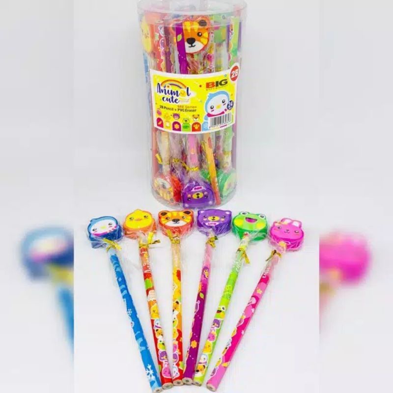 (BIG) CUTE PENCIL / BIG ERASER PENCIL / CUTE CHARACTER ERASER PENCIL GOOD AND