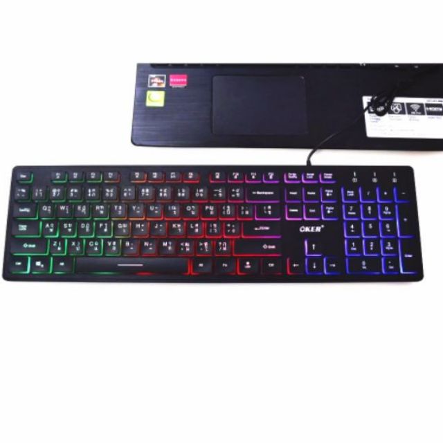 Oker Gamingคีย์บอร์ด VAMPIRE Back light Multimedia รุ่นOker VA-59สีดำ ประกัน1 ปี