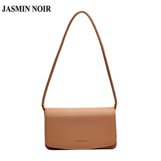 Jasmin NOIR กระเป๋าสะพายไหล่ กระเป๋าถือ หนัง PU เรียบง่าย สําหรับสตรี