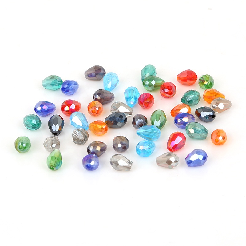 ลูกปัดแก้วคริสตัล ทรงหยดน้ํา หลากสี ขนาด 5*7 มม. สําหรับทําเครื่องประดับ งานฝีมือ งานเย็บปักถักร้อย - รูปที่ 6
