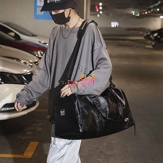 ส่งไวกระเป๋าหนังpuกันน้ำ กระเป๋าสะพาย+ถือ สำหรับเดินทางขนาดใหญ่ มีช่องใส่รองเท้าโดยเฉพาะ เข้ายิมเท่ๆ
