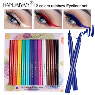 Handaiyan ปากกาอายไลเนอร์ เนื้อแมตต์ แห้งเร็ว 12 สี 12 ชิ้น