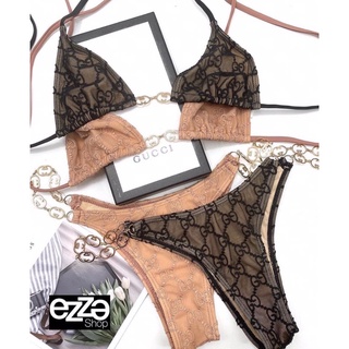 GUCCI EMBROIDERED GG LACE BIKINI