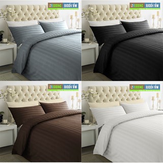 Bedding Cheap ชุดเครื่องนอน สีล้วน ผ้าทอริ้ว 6 ฟุต 6 ชิ้น พร้อมผ้าห่ม 6.5 ฟุต