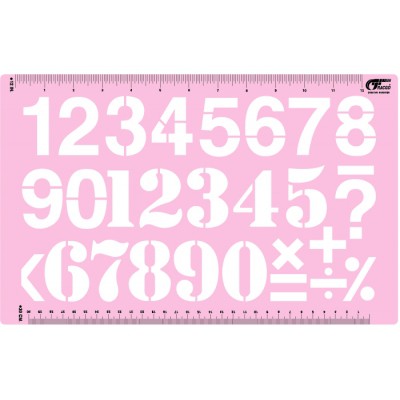 TRACGO Stencil  Arabic Number: Letter Height แผ่นประดิษฐ์อักษรสำเร็จรูป เทรสโก #TG1122 เลขอาราบิค-ศิลปะ ขนาดอักษร 2 นิ้ว