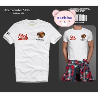 Abercrombie เสื้อยืดผู้ชาย แท้ เสื้อยืดสีขาว เสื้อยืด เสื้อยืดผ้าฝ้าย men t-shirt men short sleeve