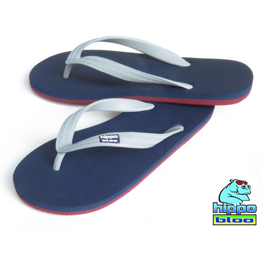 Hippo bloo รองเท้าแตะฮิปโปบูล Navy Reddish ชาย/หญิง กรมท่า/แดง หูเทา เบอร์9 -13
