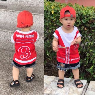เสื้อเด็ก ลายWin Kids เสื้อวินนักบิด เท่ๆ พร้อมส่ง