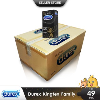 Durex Kingtex ถุงยางอนามัย ผิวเรียบ ฟิตกระชับ เข้ารูป ขนาด 49 มม. บรรจุ 1 ลัง (24 กล่อง) (แบบ 12 ชิ้น)