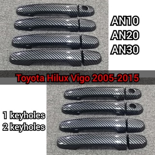 ฝาครอบมือจับประตูคาร์บอน สําหรับ Toyota Hilux Vigo Revo 2005-2022