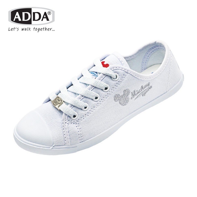 แตะรัดส้น คัชชู รองเท้าผ้าใบสีขาว Adda 41H04 ของแท้!