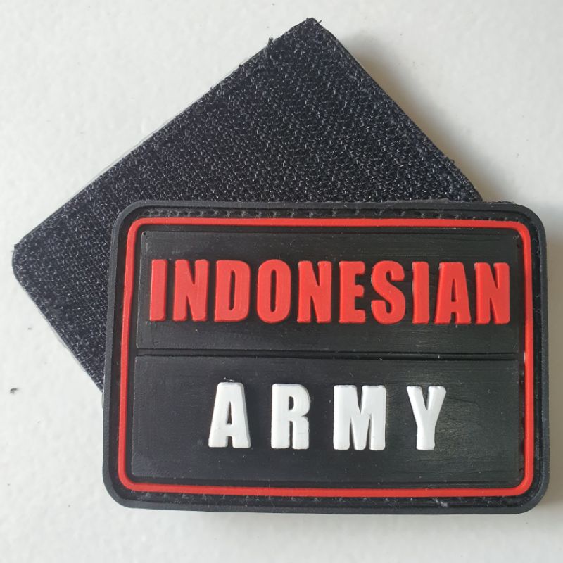 INDONESIAN ARMY LOGO RUBBER PATCH BLACK BASE/RUBBER EMBLEM PATCH