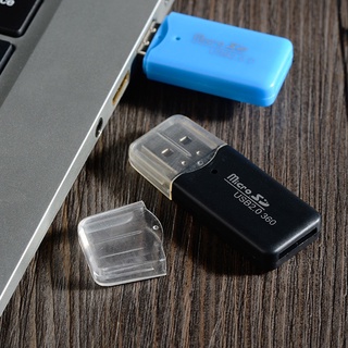 เครื่องอ่านการ์ดหน่วยความจํา พลาสติก ขนาดเล็ก แบบพกพา สําหรับการ์ด TF Micro SD USB 2.0