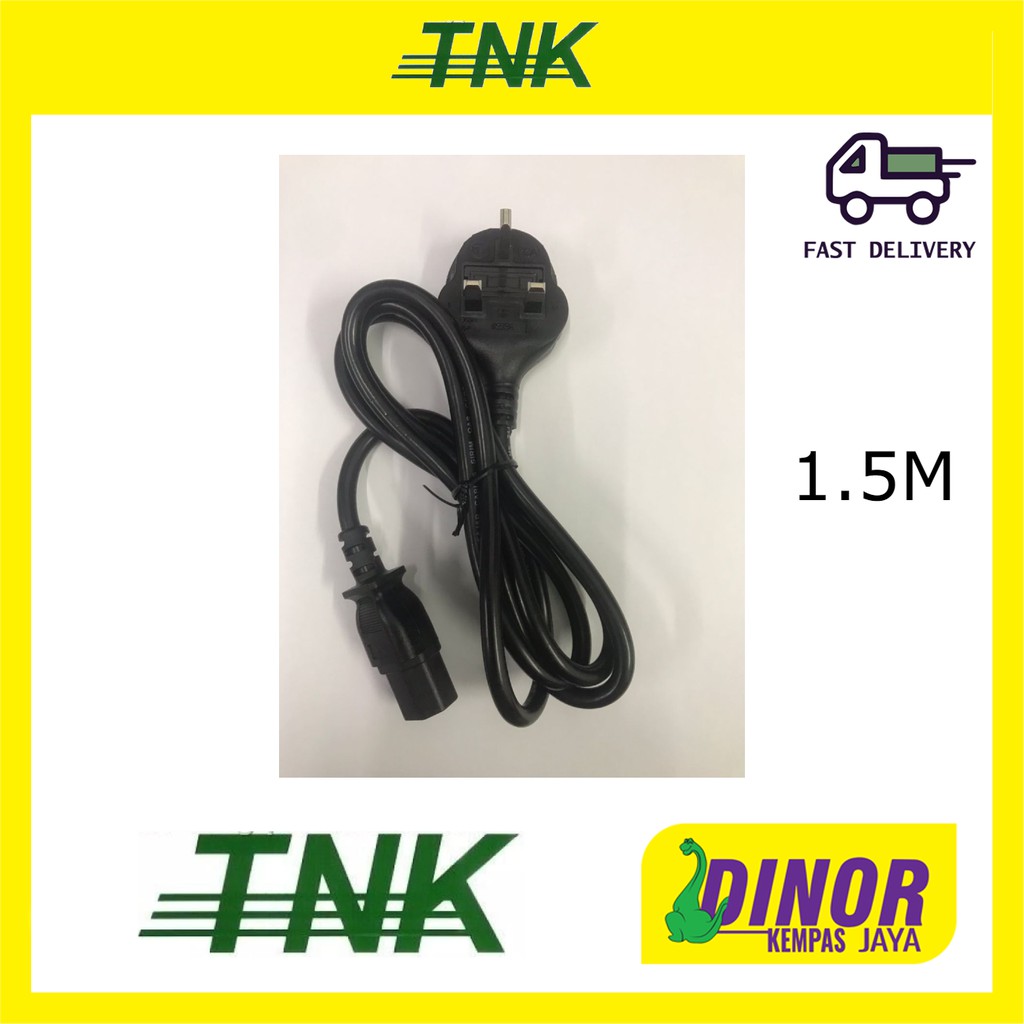 Tnk 1.5m AC 3pin Molded 13A ปลั๊กสายไฟกาต้มน้ํา CZACTN-1030 Sirim ได้รับการอนุมัติ TN-1030A