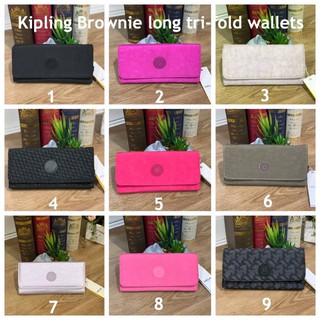 กระเป๋าสตางค์ Kipling Brownie long tri-fold wallets กระเป๋าสตางค์ยาวแบบ3พับตอน