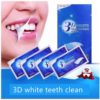 ลดแรง!! แผ่นฟอกฟันขาว 3D White Teeth Whitening Stripes ของแท้100% แผ่นแปะฟันขาว พร้อมส่ง