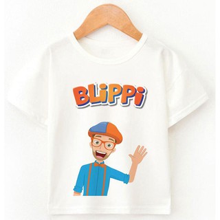 ใหม่ เสื้อยืดแขนสั้น พิมพ์ลายการ์ตูนแอนิเมชั่น blippi สีชมพู สีขาว และสีเหลือง สําหรับเด็กผู้หญิง อายุ 1 ถึง 9 ปี 2021