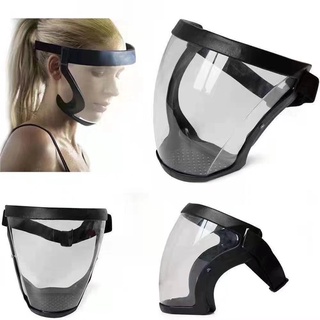 Full Face Shield เฟสชิลด์แบบเต็มหน้า หน้ากากป้องกันโปร่งใส PC หน้ากากพลาสติกป้องกันการกระแทก หน้ากากป้องกันไวรัส หน้ากาก