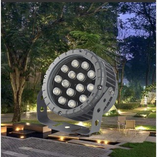 สปอตไลท์ LED โคมไฟ  LED spotlight ส่องต้นไม้ ส่องอาคาร ตกแต่งสถานที่ ทรงวงล้อ 9w 12w 18w 24w 36w 48w